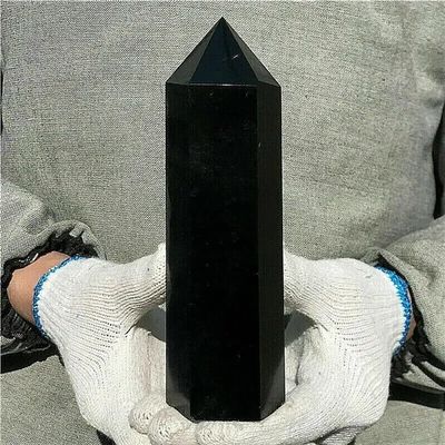 AtkitS Natural Natural Black Tourmaline Quartz Crystal Point Tower Polished Healing (Size : 400-450g)