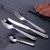 16 piece flatware set for 4 exquisite kitchen silverware sets stainless steel cutlery set kitchen tableware set for home party restaurant microwave and dishwasher safe view 2