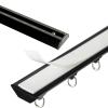 Ceiling Curtain Track Room Divider Hospital Curtain Black Ceiling Curtain Track No Drill, Straight Window Room Divider Rails/Home Bunk Bed Rv Curtain Rods System V Shape 2 6 10 13 15 22 24 26 Feet Lon view 1