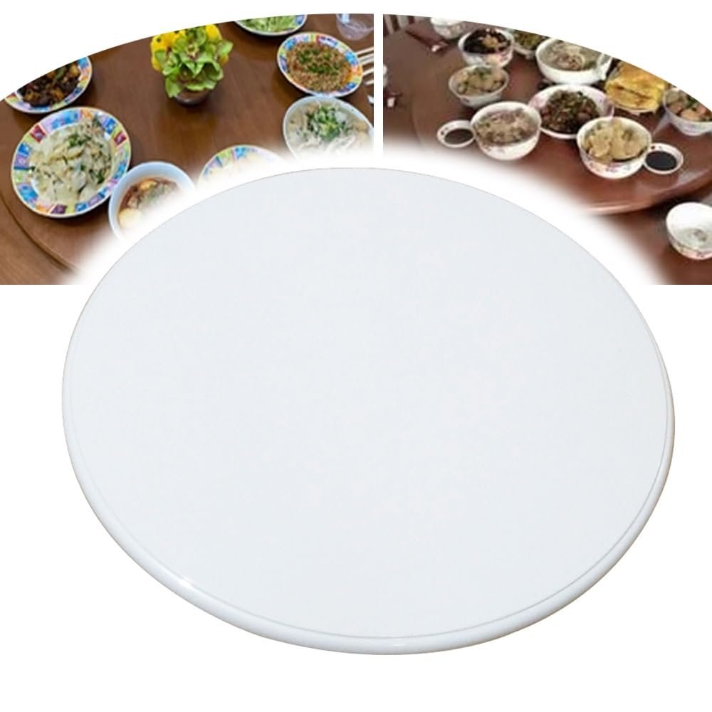 FUREMA 30" Large Lazy Susan Turntable Wooden Rotating Tray Serving Plate Dining Table Centerpieces Round Turntable, Smooth Silent, 360 Degree (Color : White, Size : 100cm/40)