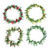 Vaguelly 4pcs Elegant Hawaiian Flower Wreaths Handmade Phalaenopsis Garland Lightweight for Adults Boys and Girls for Luau Events view 1