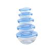 SHOWERORO 5pcs Heat-resistant Glass Bowl Set Lid for Fresh Food Storage for Kitchen Organization and Meal Prep view 1