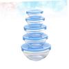 SHOWERORO 5pcs Heat-resistant Glass Bowl Set Lid for Fresh Food Storage for Kitchen Organization and Meal Prep view 2