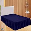 Queen Size Ruffled Bed Skirt with Split Corners -Gathered Style Easy Fit up to 18 Inch Drop, with Platform Three Coverage Ruffle Bed Skirts with Brushed Microfiber Fabric - (Queen, Navy Blue) view 2
