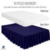 Queen Size Ruffled Bed Skirt with Split Corners -Gathered Style Easy Fit up to 18 Inch Drop, with Platform Three Coverage Ruffle Bed Skirts with Brushed Microfiber Fabric - (Queen, Navy Blue) view 3