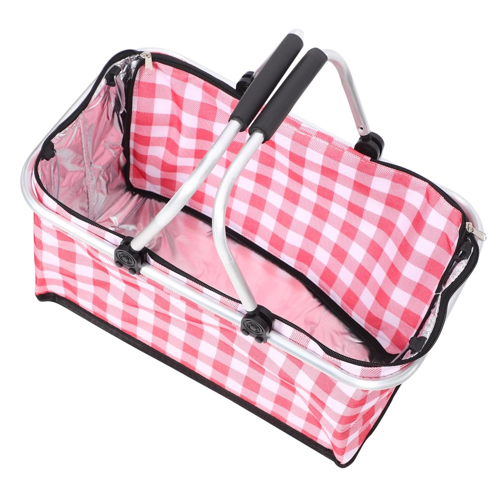 FONDOTIN Insulated Picnic Bag for Food Storage Durable Handheld Carrier for Outdoor Use for Lunch Camping and Travel Thick Aluminum Lined Design