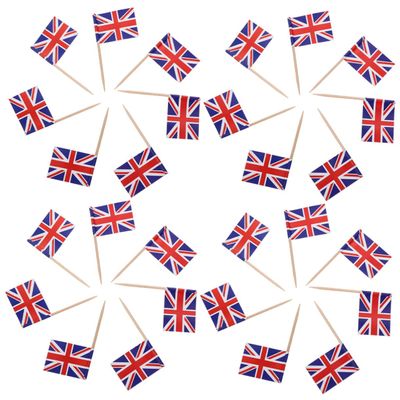 ABOOFAN 300pcs Flags Toothpick Decorative Dessert Fruit Toppers National Flag Picks for Happy Birthday Party
