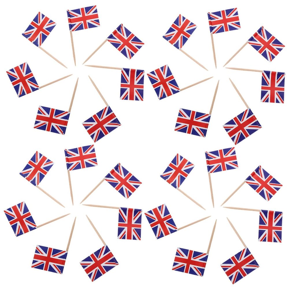 ABOOFAN 300pcs Flags Toothpick Decorative Dessert Fruit Toppers National Flag Picks for Happy Birthday Party