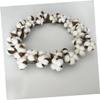 ULDIGI 44cm Wood Simulation Cotton Garland Christmas Greenery Wreath for Door Decor view 4