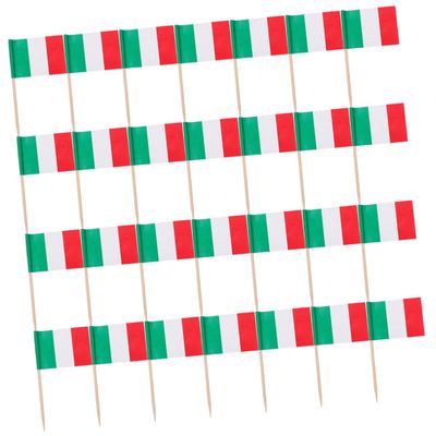 ABOOFAN 300pcs National Flag Toothpick Picks for Cocktail Toppers and Dessert Decorations Independence Day and Special Celebrations