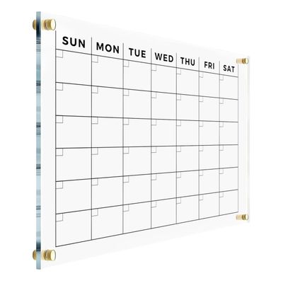 Acrylic Wall Premium Calendar - Calendar 2026 Dry Erase Family Planner Monthly and Weekly Board - Marker - Gold Hardware (40x28 (XLarge))