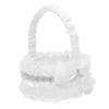 Wedding Flower Basket Rhinestone Bowknot Elegant Lace Decoration for Flower Girl Unique Bridal Accessory for Weddings and Parties view 1