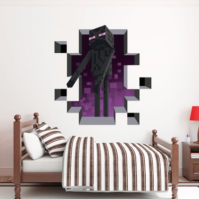 STICKER SWAG Custom Gaming Wall Decal Personalized Gamer Room Decor with Name, Removable Vinyl Wall Sticker (Purple Block)