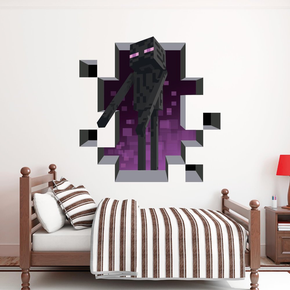 STICKER SWAG Custom Gaming Wall Decal Personalized Gamer Room Decor with Name, Removable Vinyl Wall Sticker (Purple Block)