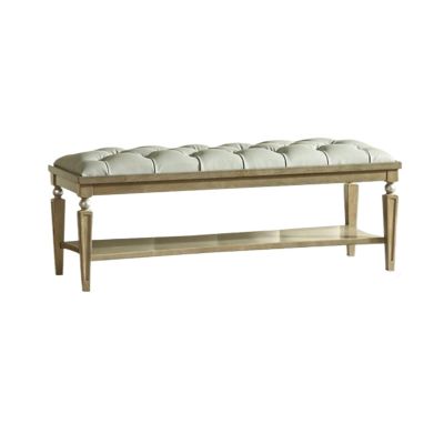 End of Bed Bench Upholstered Bench,Bedroom Bench for End of Bed, Dining Bench Entryway Shoe Bench with Button Tufted Padded Seat for Living Room, Vanity Bench Foot-Stool with Carved Wood Legs, Gray Fo