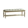 End of Bed Bench Upholstered Bench,Bedroom Bench for End of Bed, Dining Bench Entryway Shoe Bench with Button Tufted Padded Seat for Living Room, Vanity Bench Foot-Stool with Carved Wood Legs, Gray Fo view 1
