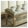 End of Bed Bench Upholstered Bench,Bedroom Bench for End of Bed, Dining Bench Entryway Shoe Bench with Button Tufted Padded Seat for Living Room, Vanity Bench Foot-Stool with Carved Wood Legs, Gray Fo view 4