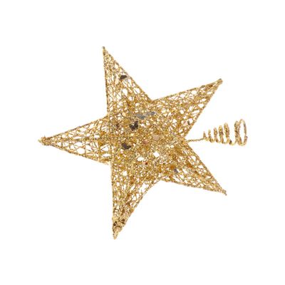 Zerodeko 25cm Christmas Tree Topper Star Design Gold Decor Festive Ornaments for Home and Party