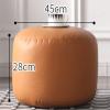 OTBEHUWJ Footstool Storage Footstool Foot Stool Round Pouf Ottoman,PU Faux Leather Footrest Stool,Foot Rest Short Sofa Stool,Upholstered for Living Room Bedroom-Black 45x28cm Home Decor Stool view 3