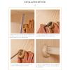 1pcs Wooden Oval Wardrobe Closet RodCloset Rod With End Supports For Closet Storage For Hanging Clothes Premium Closet Pole Wardrobe Cross- Bar Clothes Hanging Rods Polished Natural Beec(Size:50cm) view 2