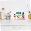DECHOUS 8holes Multi-use Bamboo Oil Bottle Holder Spice Rack Organizer for Kitchen Essentials with Diameter Space Saving Storage for Cooking Oils and Seasoning Jars view 2