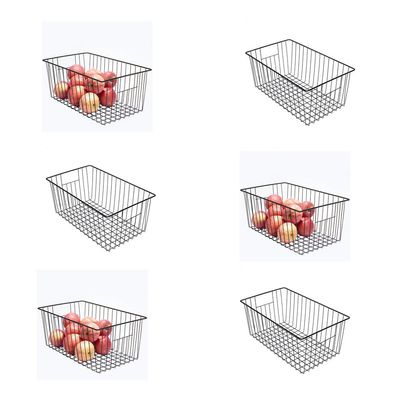 16inch Upright Freezer Organizer Baskets for 13-14,16-21 cu.ft Standup Freezer, Settle freezer chaos and reduce food waste effectively, Durable, Fully Use Space, Improve Air Circulate, Black, 6pcs