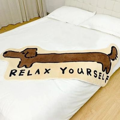 CDHZYQ Cute Dachshund Brown Bathroom Rugs Funny Cartoon Animal Bath Mat Washable Rugs English Letters Cool Bath Mats for Bathroom Rugs for Bathroom (24 * 63inch)