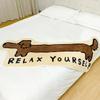 CDHZYQ Cute Dachshund Brown Bathroom Rugs Funny Cartoon Animal Bath Mat Washable Rugs English Letters Cool Bath Mats for Bathroom Rugs for Bathroom (24 * 63inch) view 1