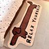 CDHZYQ Cute Dachshund Brown Bathroom Rugs Funny Cartoon Animal Bath Mat Washable Rugs English Letters Cool Bath Mats for Bathroom Rugs for Bathroom (24 * 63inch) view 3