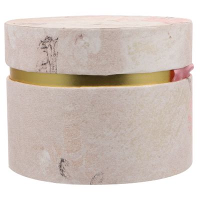 SHOWERORO 1pc Round Flannel Candy Storage Box for Weddings Engagements and Anniversaries Round Candy Container for Party Favors Sweets and Decorations