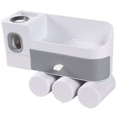 Cabilock Toothbrush Holder Wall Mounted Organizer Cup Bathroom Storage Shelf Punch Installation Easy Setup for Toothbrushes and Toothpaste Space-Saving