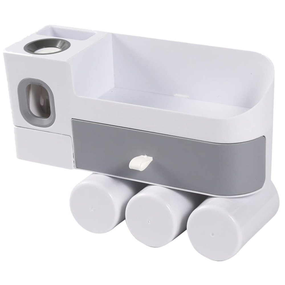 Cabilock Toothbrush Holder Wall Mounted Organizer Cup Bathroom Storage Shelf Punch Installation Easy Setup for Toothbrushes and Toothpaste Space-Saving