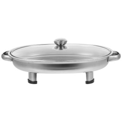 Oval Buffet Food Tray Xmas with Lid Stainless Steel for Catering