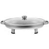 Oval Buffet Food Tray Xmas with Lid Stainless Steel for Catering view 1