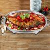 Oval Buffet Food Tray Xmas with Lid Stainless Steel for Catering view 4
