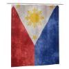 WOLEN The Philippines Flag Shower Curtain Set with 12 Hooks Plastic Material 72x60 Inch view 1