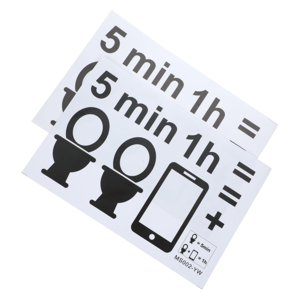Amosfun 2sheets Removable Toilet Seat Warning Sign Decals Bathroom Stickers for Wall Decorative Cling for Restroom Easy to Apply Remove Suitable for Home Public Spaces