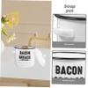 ABOOFAN Vintage Enamel Pot Lid Multi-functional Container for Soup Sauces and Bacon Grease Practical Kitchen Storage for Home Cooking view 2