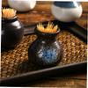 2pcs Japanese Style Ceramic Toothpick Holder Jars for Home Decoration view 2