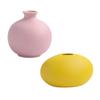 Cabilock 2pcs Nordic Style Ceramic Flower Vase Minimalist Home Decor for Living Room Bedroom and Office Decorative Flower Holders Pink and Yellow Elegant Table Centerpiece view 1