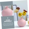Cabilock 2pcs Nordic Style Ceramic Flower Vase Minimalist Home Decor for Living Room Bedroom and Office Decorative Flower Holders Pink and Yellow Elegant Table Centerpiece view 4