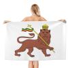 WOLEN Lion of Judah Emblem of The Ethiopian Beach Towel Oversized Soft Absorbent Beach Towel 32x52in view 2