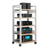 AErosx 5-Tier AV Media Stand with Height Adjustable Wooden Shelf, Video Game Console Shelf, Audio Rack Tower, TV Cabinet,for Game Consoles/DVD Player/Projector/Sky Box/TV Accessories (Color : A) view 1