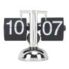 CDQL Retro 304 Stainless Steel Flip Clock,Modern Digital Mechanical Flip Clock,Battery Powered Internal Gear Operated Clock,Home Decor for Office Home 24 Hours (Black Page) view 1