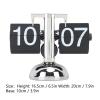 CDQL Retro 304 Stainless Steel Flip Clock,Modern Digital Mechanical Flip Clock,Battery Powered Internal Gear Operated Clock,Home Decor for Office Home 24 Hours (Black Page) view 2