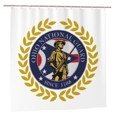 WOLEN Ohio National Guard Shower Curtain Set with 12 Hooks Plastic Material 72x72 Inch