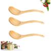 DECHOUS 3pcs Wooden Serving Spoon Soup Spoons Stirring for Buffet Solid Wood Kitchen Utensils view 2