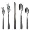 ONUIFIKE Silverware Set, 5/20/30/40 Pieces Square Handle Hammered Stainless Steel Tableware Hammered Steak Knife, Fork And Spoon Cutlery Set, Home Cutlery Flatware Set (Color : Rainbow, Size : 4Set view 4