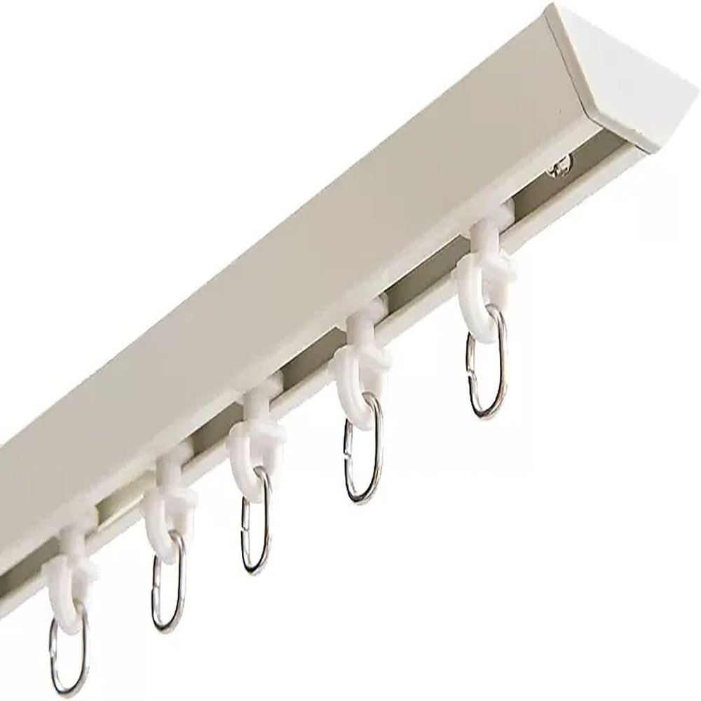 Aluminum Curtain Rails Set 4ft 8ft 16ft 24ft 36ft 40ft, Windows And Room Divider Ceiling Track, Privacy, Partition, Sliding Curtain Rod, Shower Curtains Track ( Color : White , Size : 9ft/274cm )