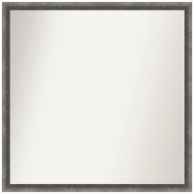 Amanti Art Grey Bathroom Mirror for Over Sink, 33x34 Custom Made Burnished Concrete Narrow Rectangle Vanity Mirror, Large Modern Wood Frame, Hangs Horizonally and Vertically, Wall Decor